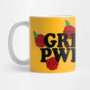 GRL PWR - Typographic/Rose Design Mug